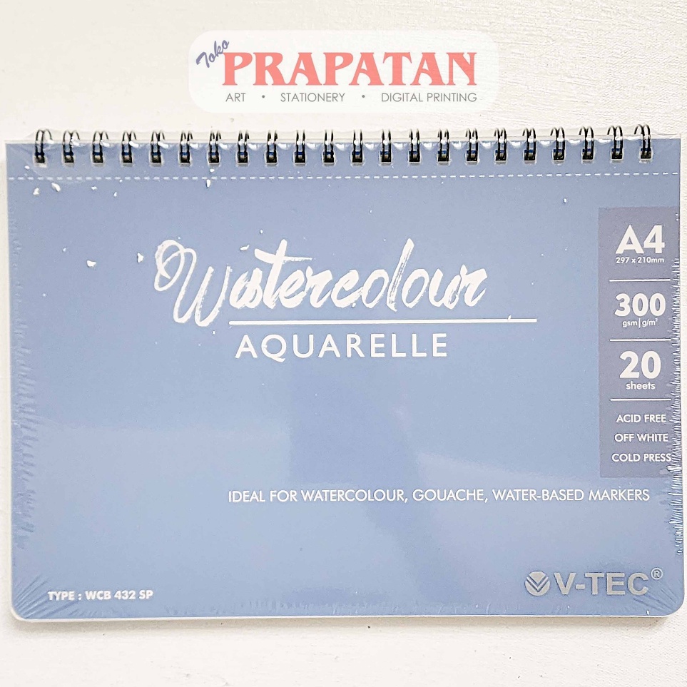 

Super Pembelian VTEC Spiral Watercolor Book Pad A4 Buku Cat Air