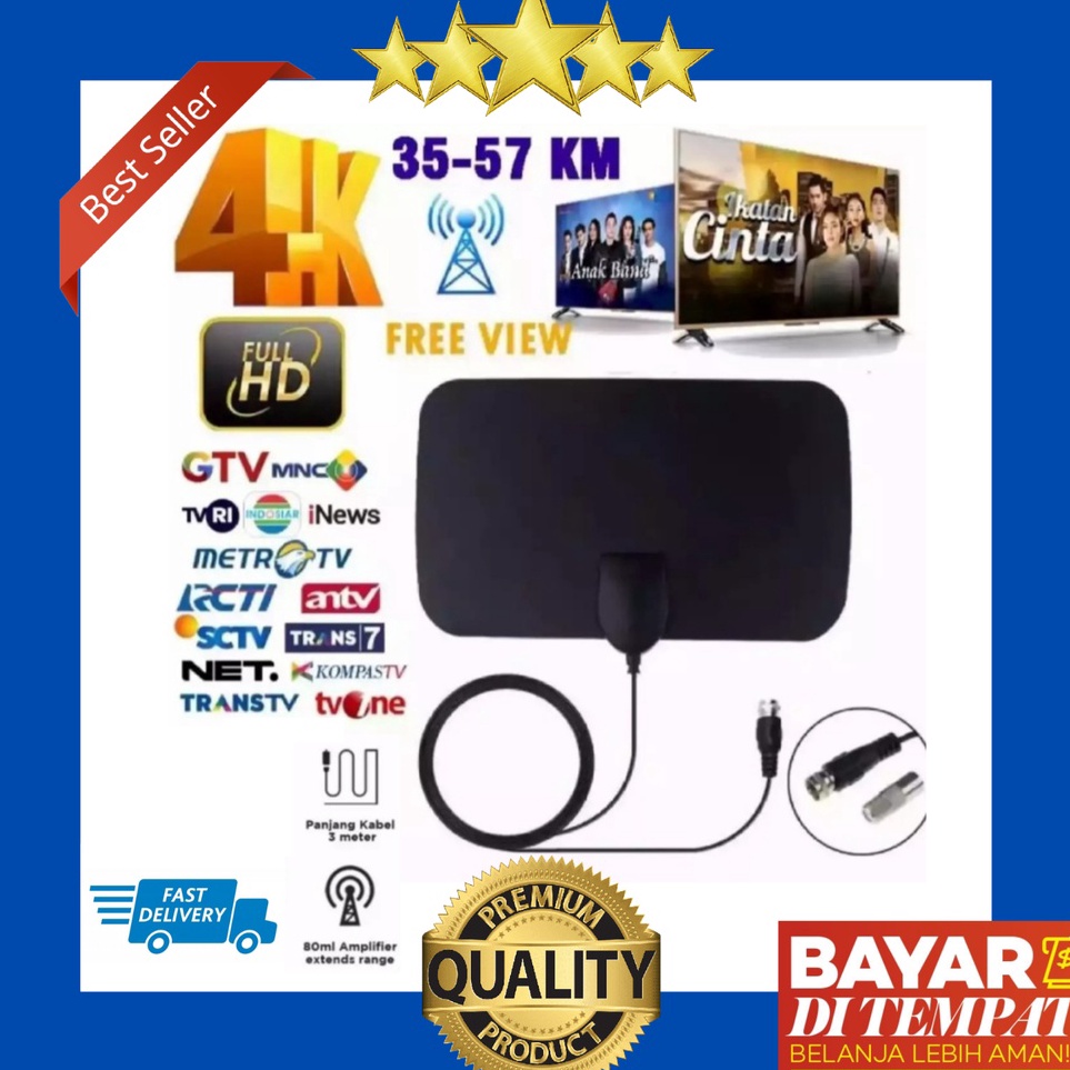 Diskon  ORIGINAL  Antena Digital TV LED Tabung Semua Siaran 222 UHF Set TopBox 4K HD Gambar Super Je