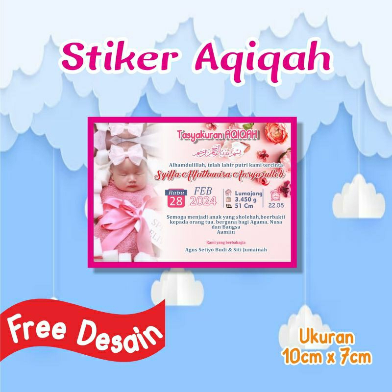 

Stiker Tasyakuran Aqiqah & Tedak Sinten (Free Custom Desain & Foto)