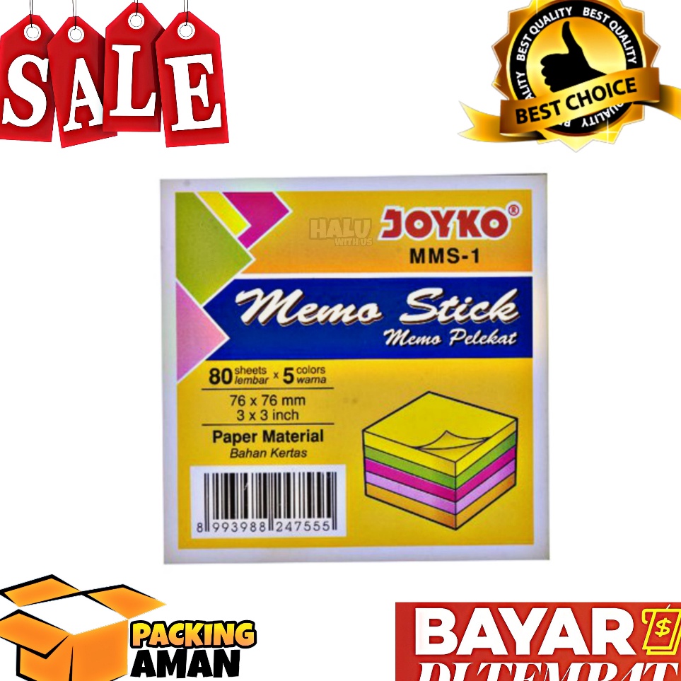 

BISA COD PROMO 8 Pcs Memo Stick Sticky Note Kes Memo Memo Tempel Joyko MMS1