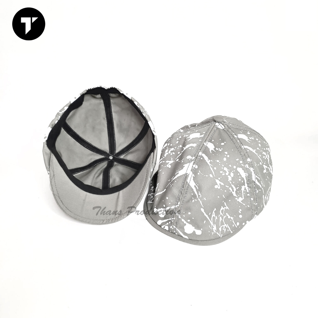 Topi Kodok Motif Sablon-topi Pria Wanita-Topi Pelukis-Topi Flat Cap-Topi Sutradara-Topi Newsboy