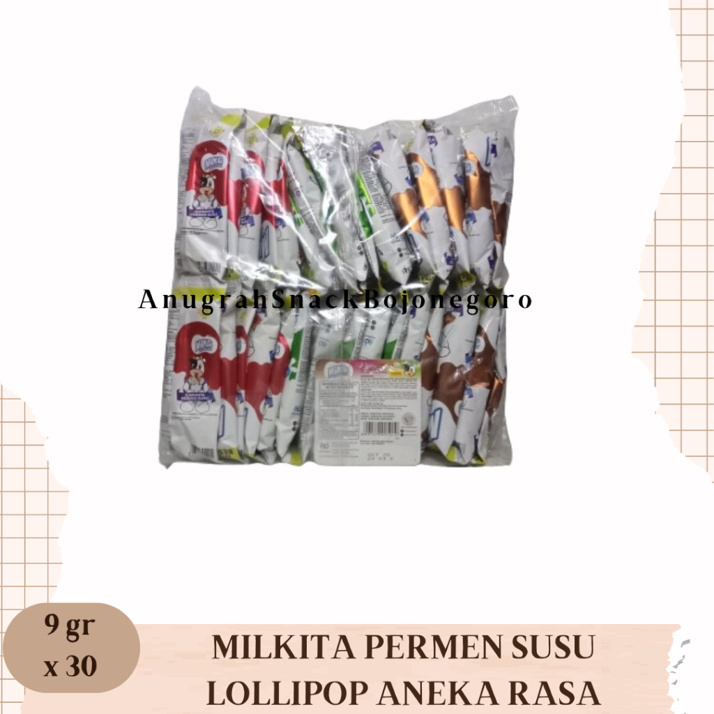 

Milkita Permen Susu Lollipop Aneka Rasa Pack 9gr x 30