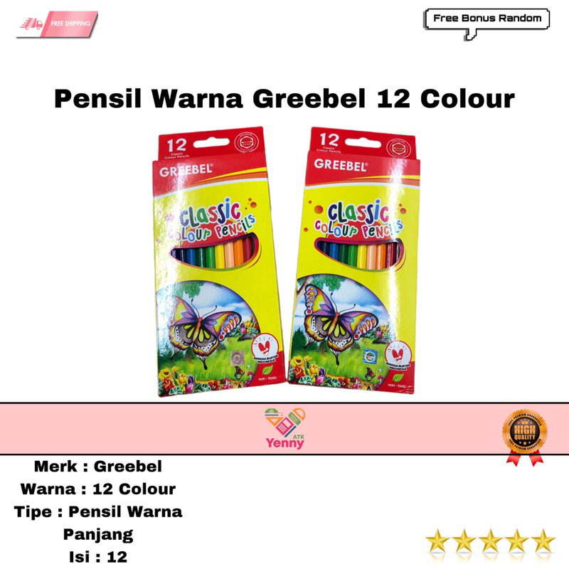 

Pensil Warna Greebel Isi 12 Warna / Colour Pencils Greebel 12 Colour