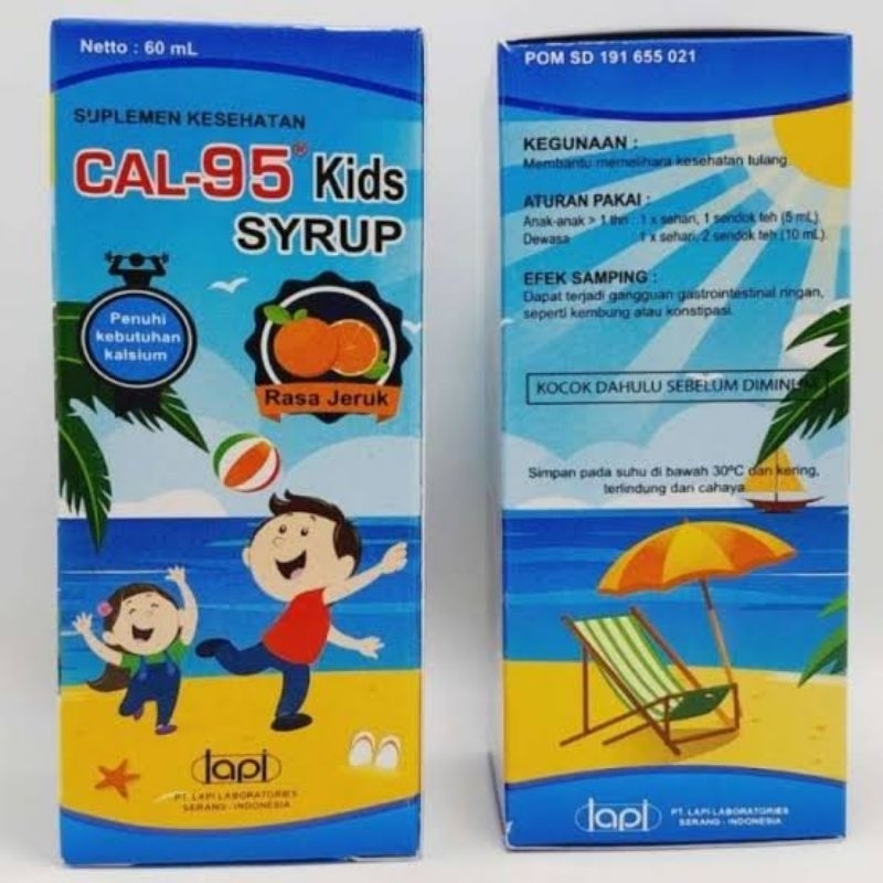 *BONUS SENDOK TAKAR* Lapi L-Cal Cal-95 Kids Syrup Grow Suplement Kesehatan Tulang Tumbuh Tinggi Anak