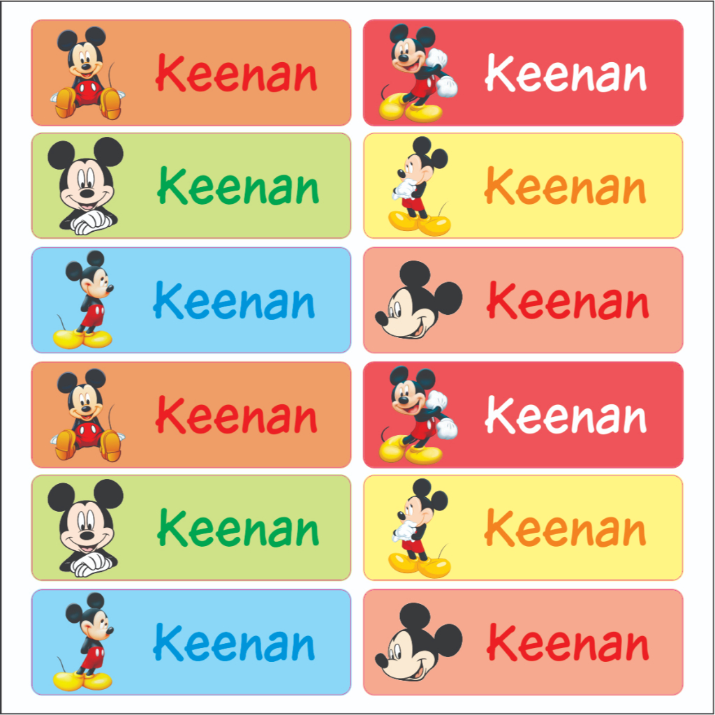 

Label Nama Vynil Mickey Mouse Tahan Air