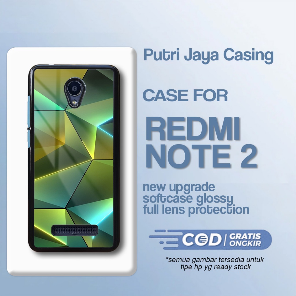 Case Redmi Note 2 Terbaru - Redmi Note 2  - Motif Abstrak Kubik Baru Cute - Hardcase Premium Glossy 
