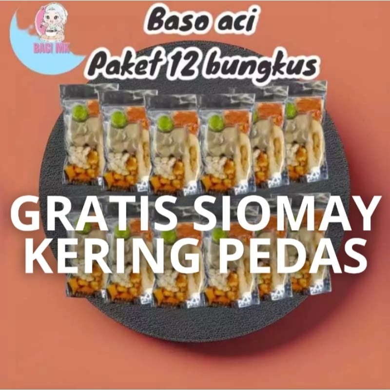 

BASO ACI 12 BUNGKUS PEDAS HOT VIRAL LEVEL 1-5, GRATIS SIOMAY KERING PEDAS