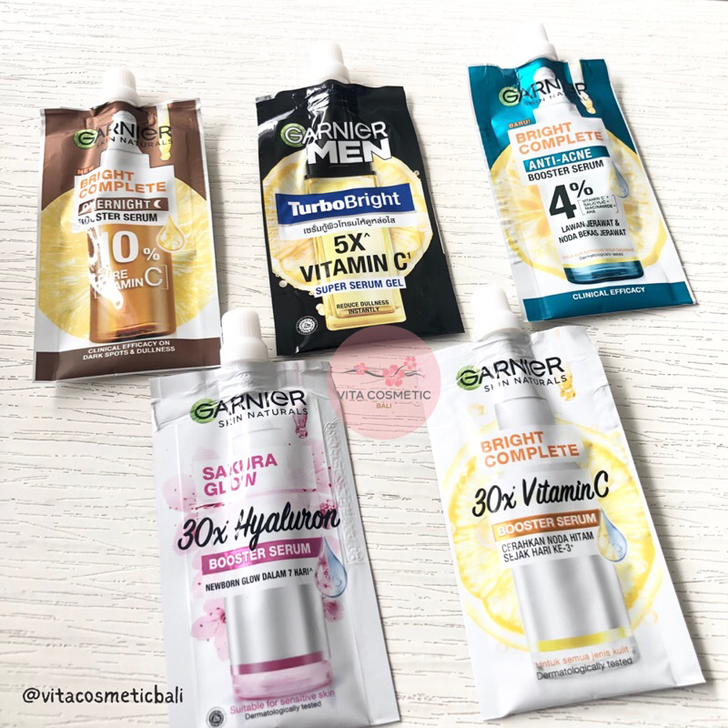 Garnier Serum Light Complete Overnight Men Turbo Booster Whitespeed Vitamin C 30X Booster Sakura Whi