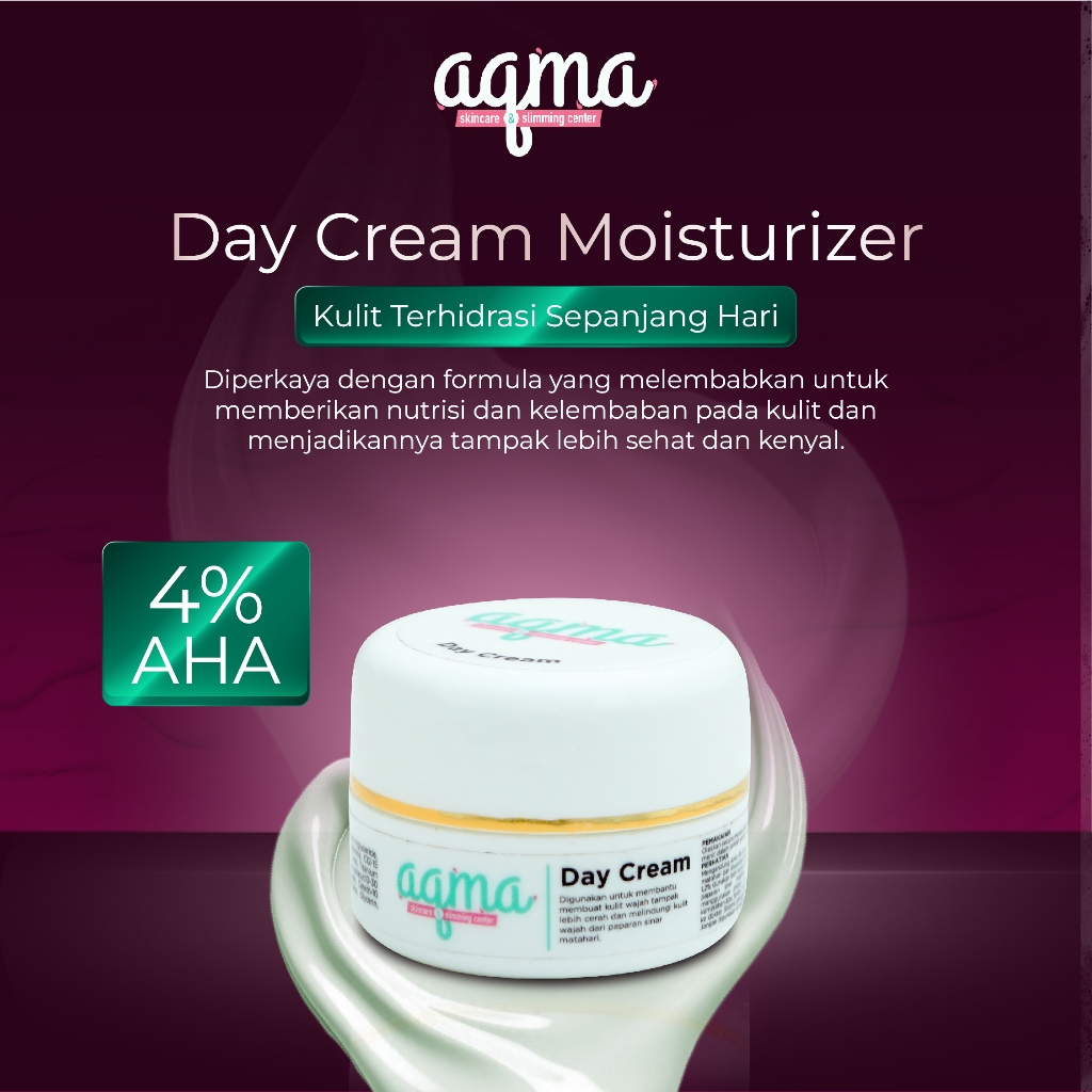 AQMA SKINCARE - Day Cream / Moisturizer Wajah / Glycolic Acid / Melembapkan & Mencerahkan / Untuk Ku