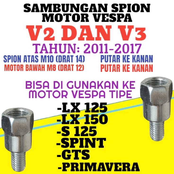 SAMBUNGAN BAUT SPION VESPA GTS/LX 125/LX 150/SPRINT/S 125/S150/PRIMAVERA