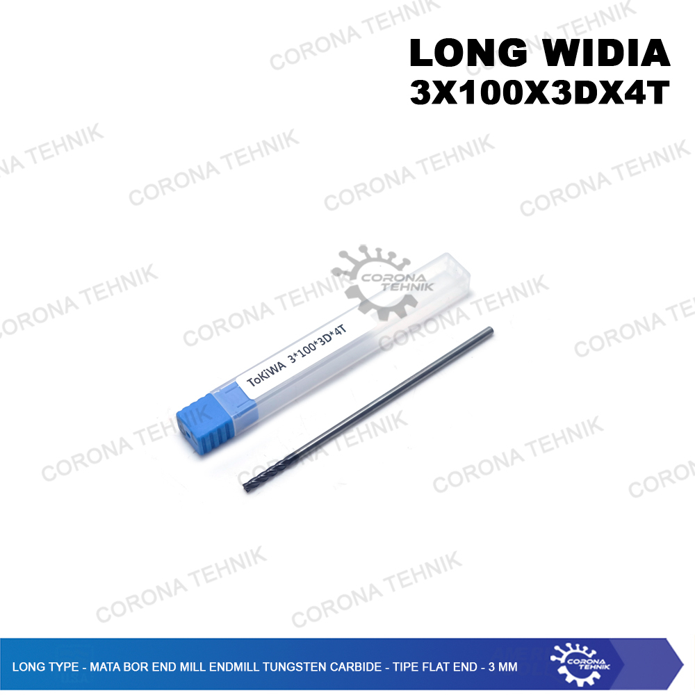 Tipe Flat End - 3 mm Long Type - Mata Bor End Mill Endmill Tungsten Carbide