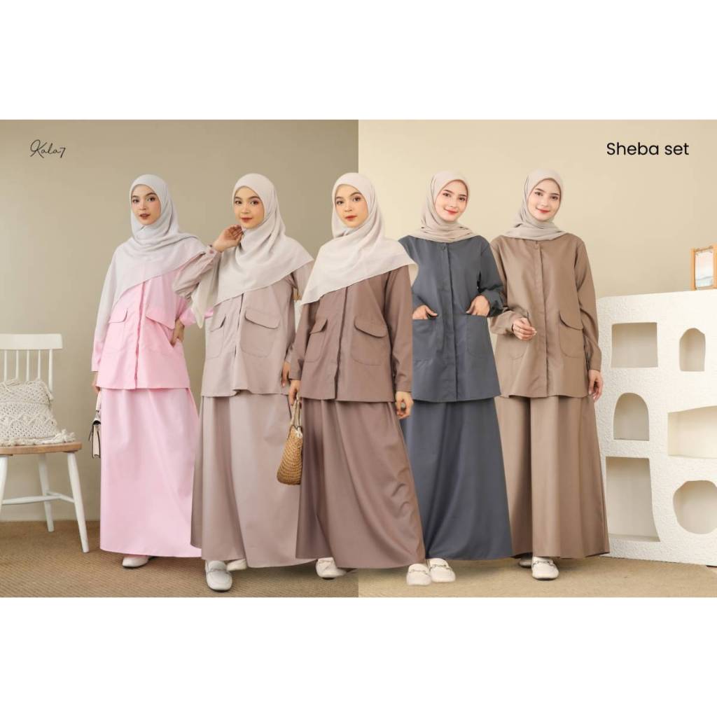 Zizara One Set Sheba Atasan Tunik dan Rok Baju Kerja Muslimah Formal Terbaru