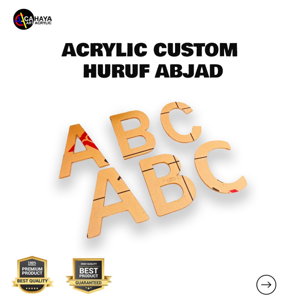 Akrilik Huruf | Huruf Abjad | Huruf Costum / Cutting Laser Huruf
