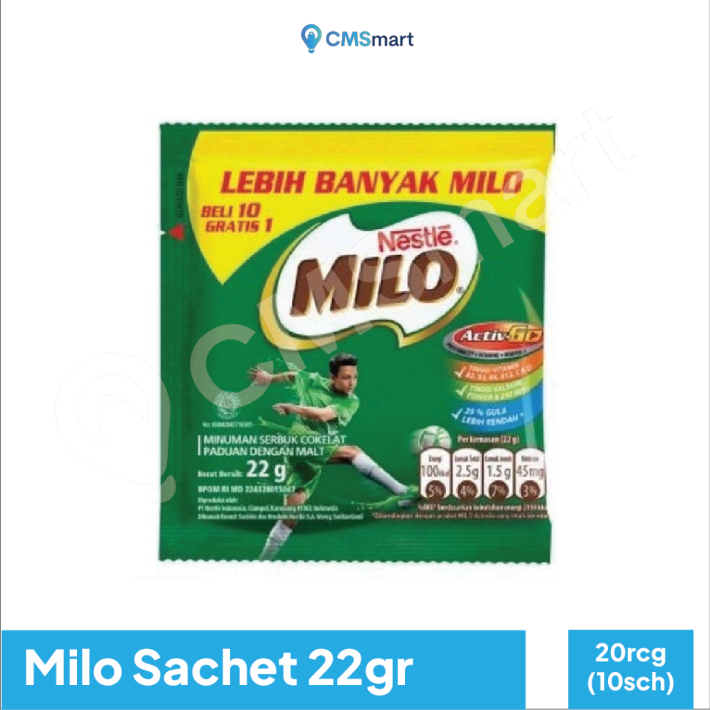 

NESTLE MILO SACHET 22gr (1 RENCENG X 10 SCH)