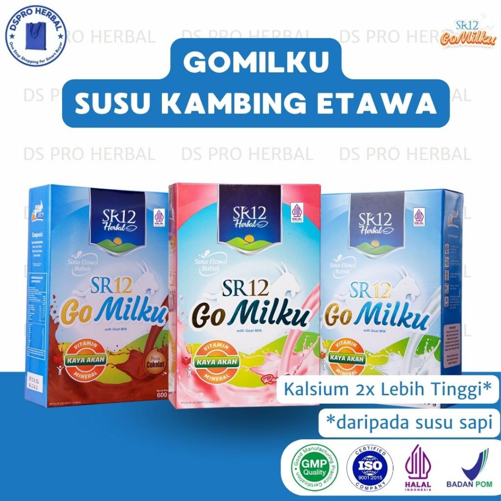 

GOMILKU SR12 l Susu Kambing Etawa SR12 l Gomilku 200gr & 600gr l Gomilku Original, Coklat & Stroberi