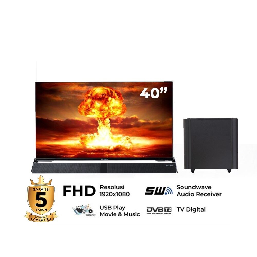 TV LED POLYTRON 40BV8958 Cinemax Soundbar Digital - 40 INCH