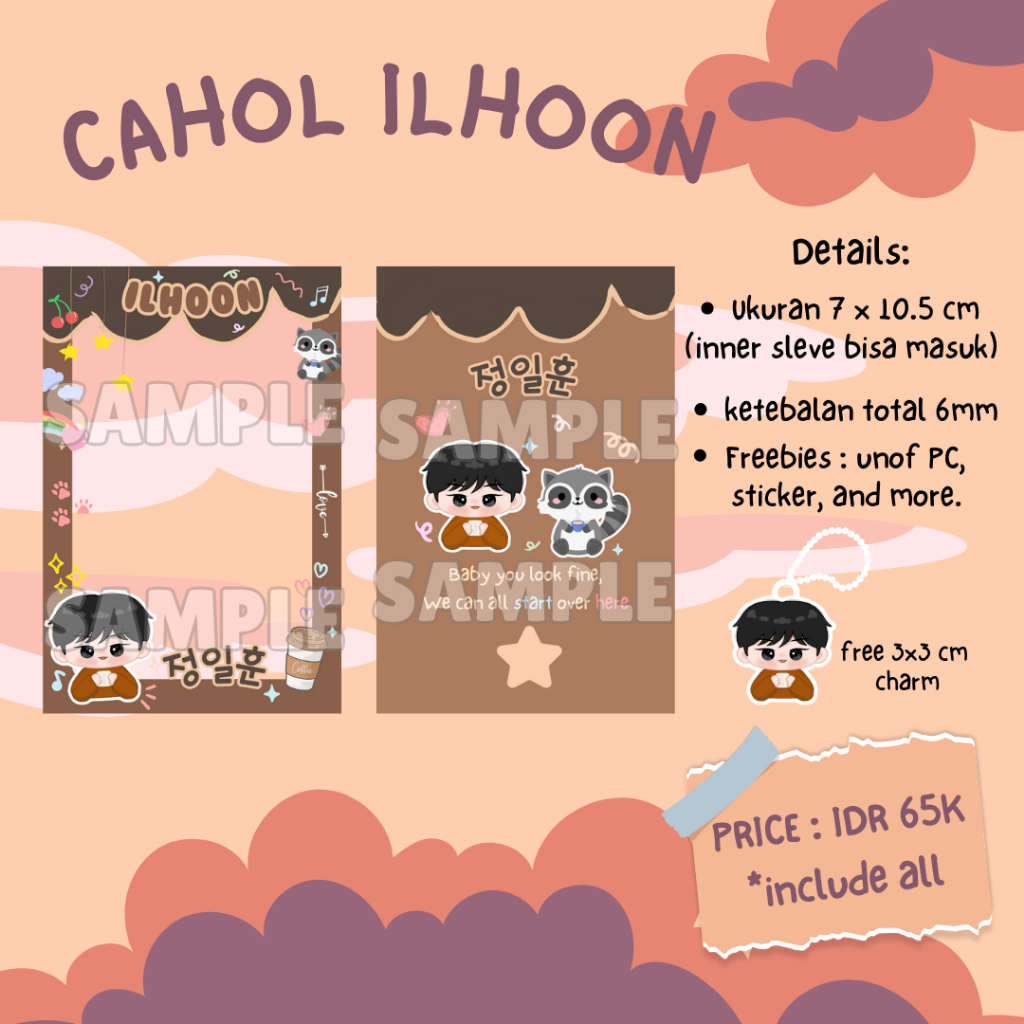 Photocard Holder Cahol Acrylic Ilhoon Hour Moment Cahol Akrilik BTOB lucu Kpop Chibi