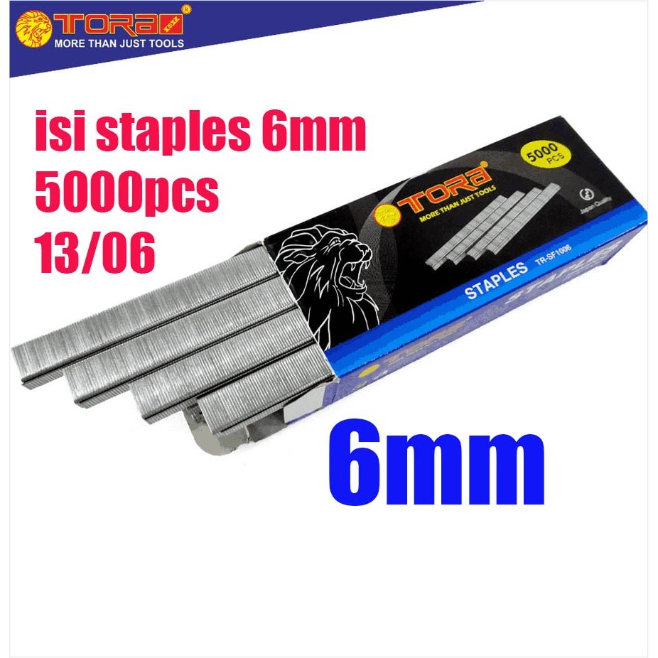 

TORA Staples Refil 6mm & 8mm - isi Staples Manual Isi 5000 Pcs / Box - 6 mm