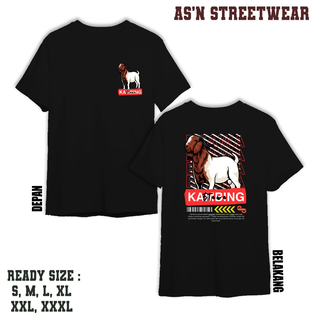 KAOS DEWASA - KAOS SABLON PRINT QURBAN KAMBING MERAH - KAOS PREMIUM - BAJU UNTUK PRIA DAN WANITA DEW