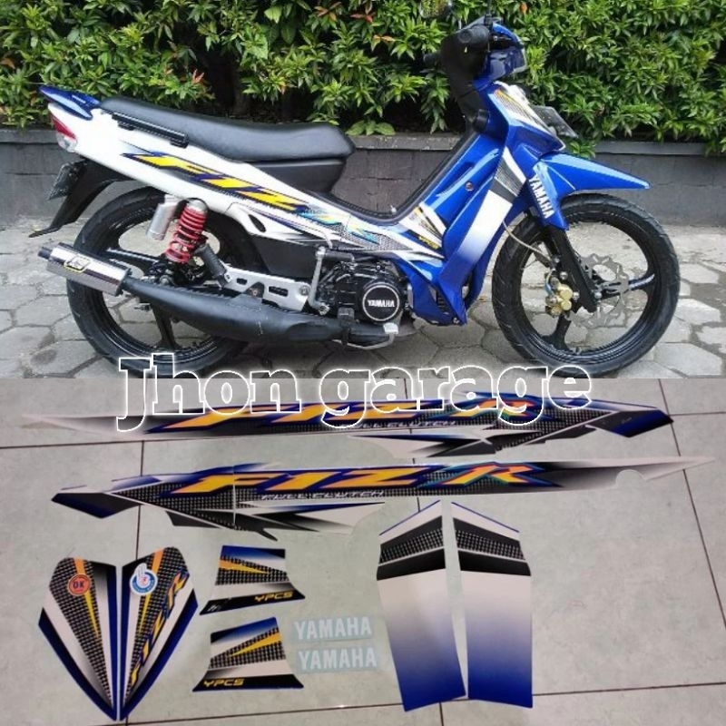 Lis stiker striping motor FIZ R tahun 2004 warna biru putih