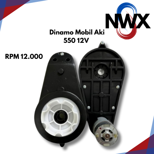 Dinamo Gearbox 550 12 Volt RPM 12000 PMB Exotic Unikid 12V Mobil Motor Aki NWX88 Mainan Anak Remot