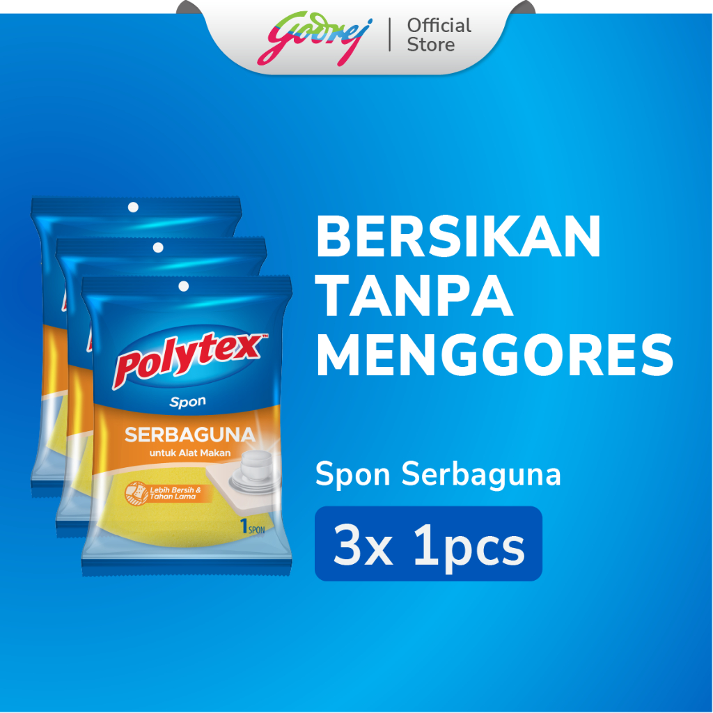 Polytex Spon Serbaguna untuk Alat Makan x3