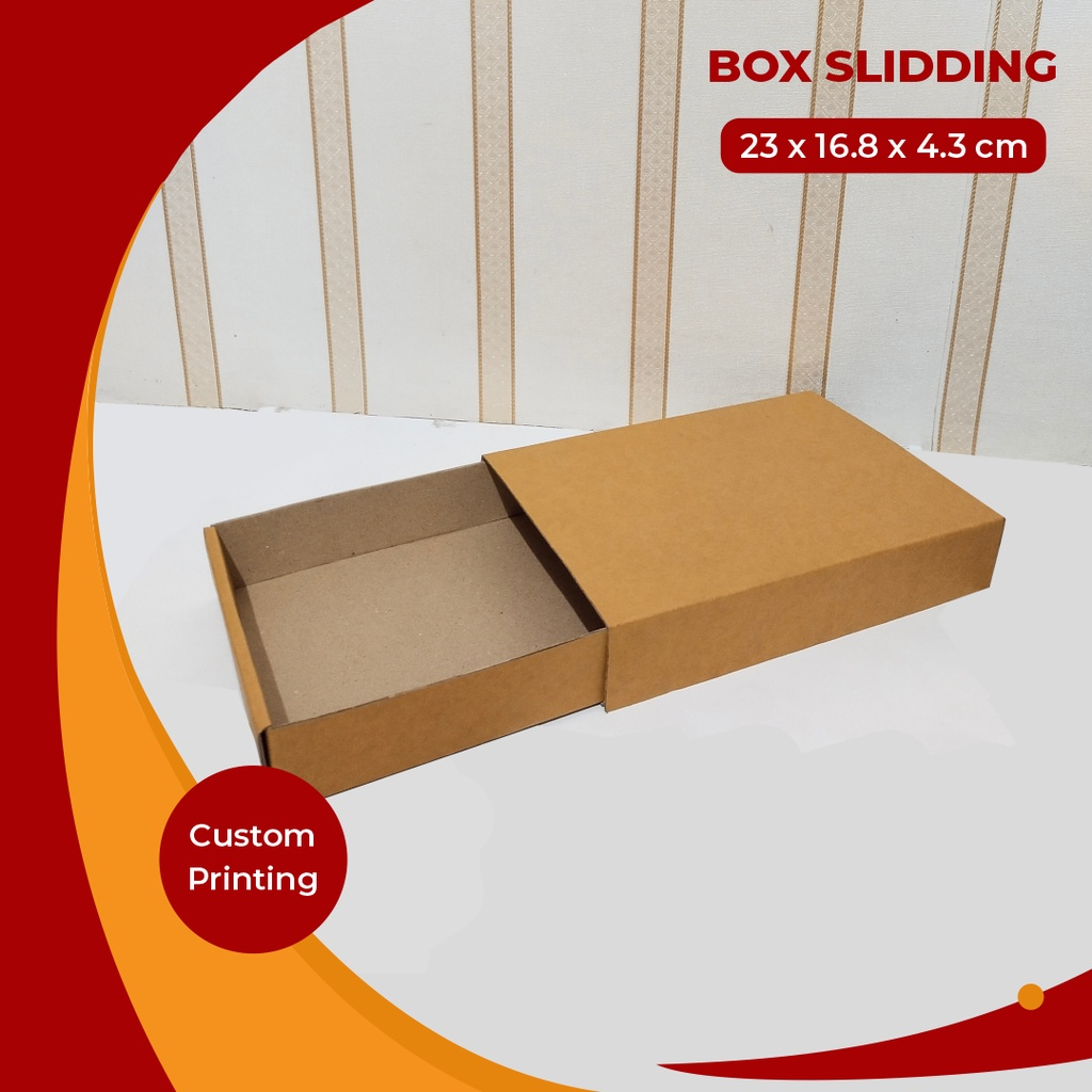 

BOX SLIDDING POLOS UK. 23 x 16 x 4 cm - Box Slidding/Karton/Polos/Hampers/Slide Box/BoxArsip/Giftbox/Kado