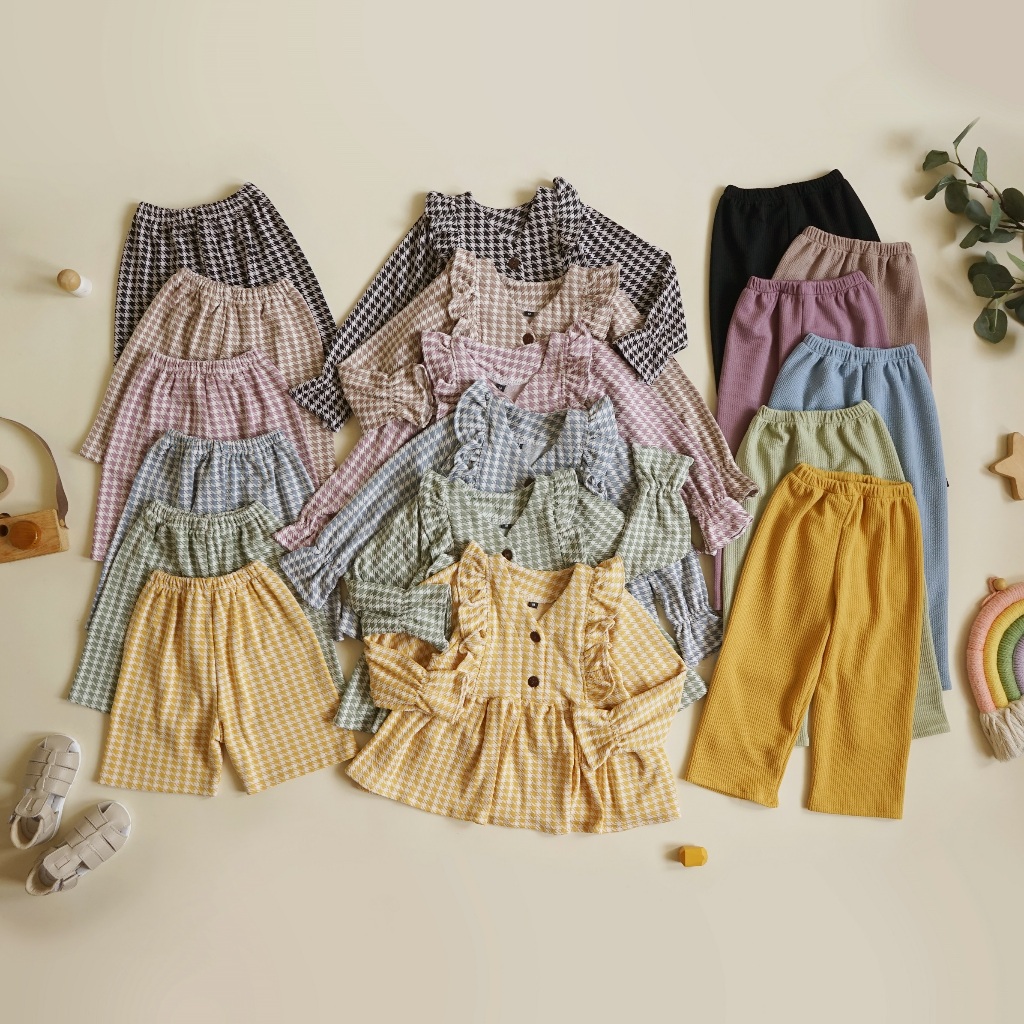 baju setelan anak couple kembaran / set 3in1 anak perempuan lakilaki / ramies  lb107 lb335