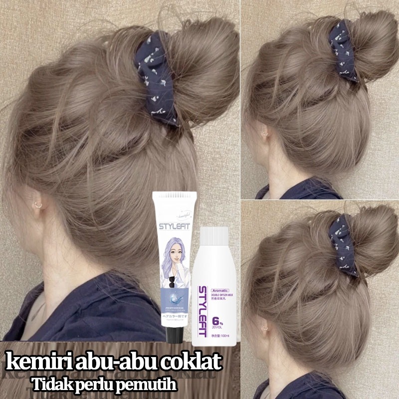 【Beli 100ml gratis 100ml】STYLE FIT ash grey hair colour *200ml sari tumbuhan murni, tidak memerlukan