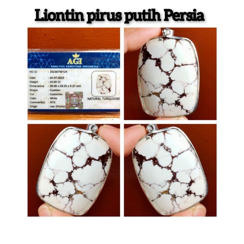 LIONTIN BATU PIRUS PERSIA PUTIH