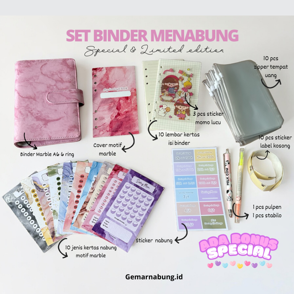 

Paket Binder Nabung Keuangan Lengkap Marble Series, Eksklusif dan Limited Edition