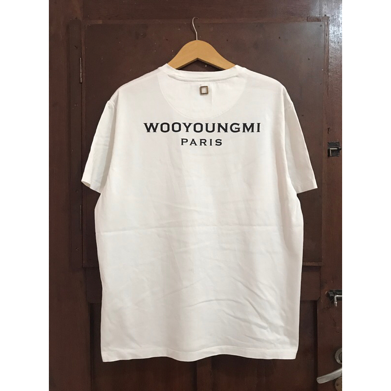 Wooyoungmi White Cotton Back Logo T-shirt