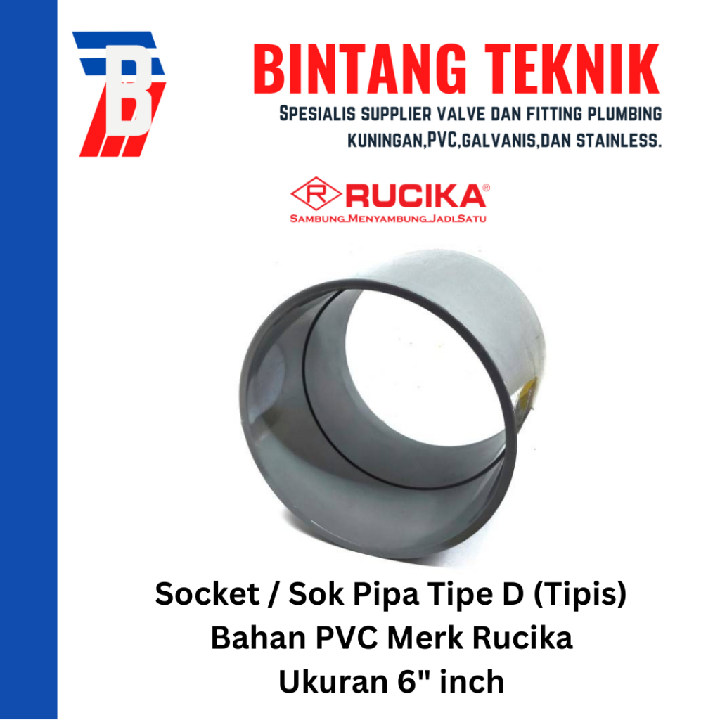 Socket PVC 6 Inch Sambungan Pipa Air Rumah Tipe D Tipis