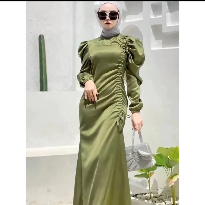 gaun satin kondangan/gaun kondangan/gaun terbaru