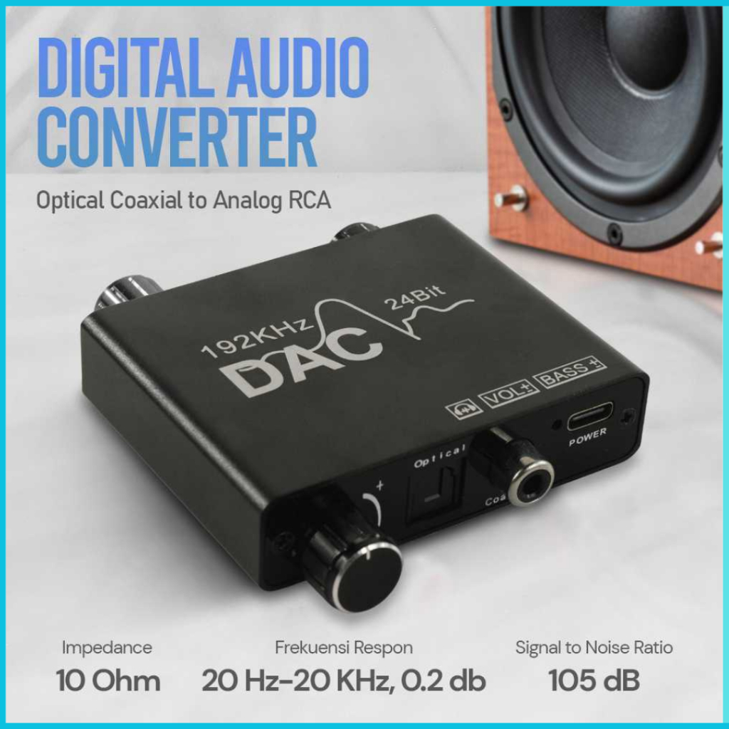 COD AUKUK Digital Audio Converter DAC Optical Coaxial to Analog RCA / Audio Konverter DAC Coaxial & 