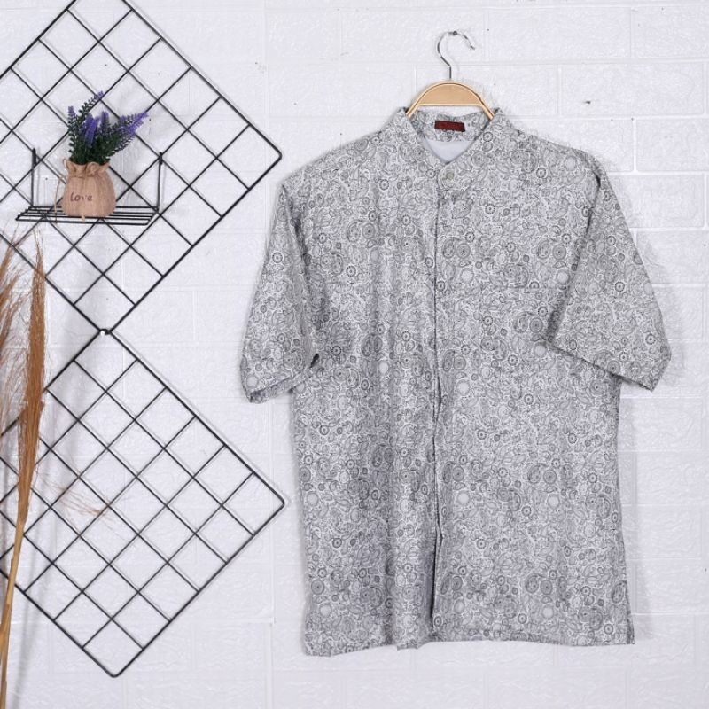 Baju kemko kemeja koko tangan pendek pria cowok laki-laki muslim dewasa remaja bahan katun india