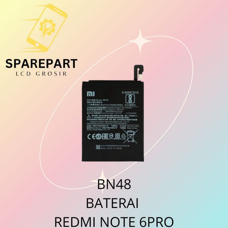 Baterai Original Redmi Note 6 Pro BN48 Original Batre Battery BN48