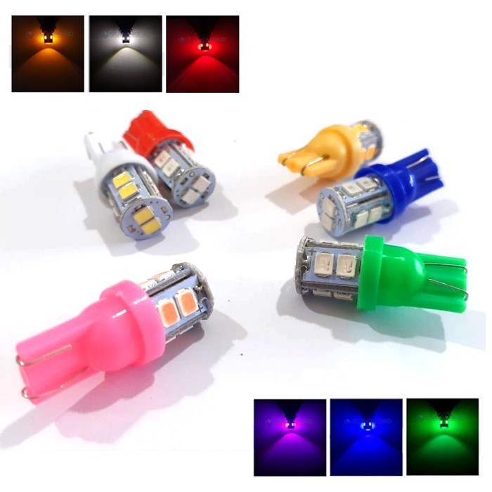 Lampu LED Jagung T10 Senja Sein Sen Rem 12V 5 /10 Mata Kabin Speedo rem Plat  Aksesoris Depan Utama 