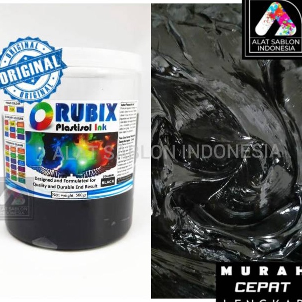 

Readystock TINTA SABLON PLASTISOL RUBIX HITAM BLACK 5GR