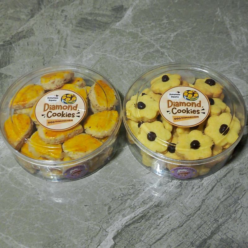 

【 DIAMONDCOOKIES 】PAKET BUNDLING MINI 2!! ( Kacang - Bunga Coklat ) • WISMAN • Premium • Mika Bulat • Isi 2 Mika Bulat