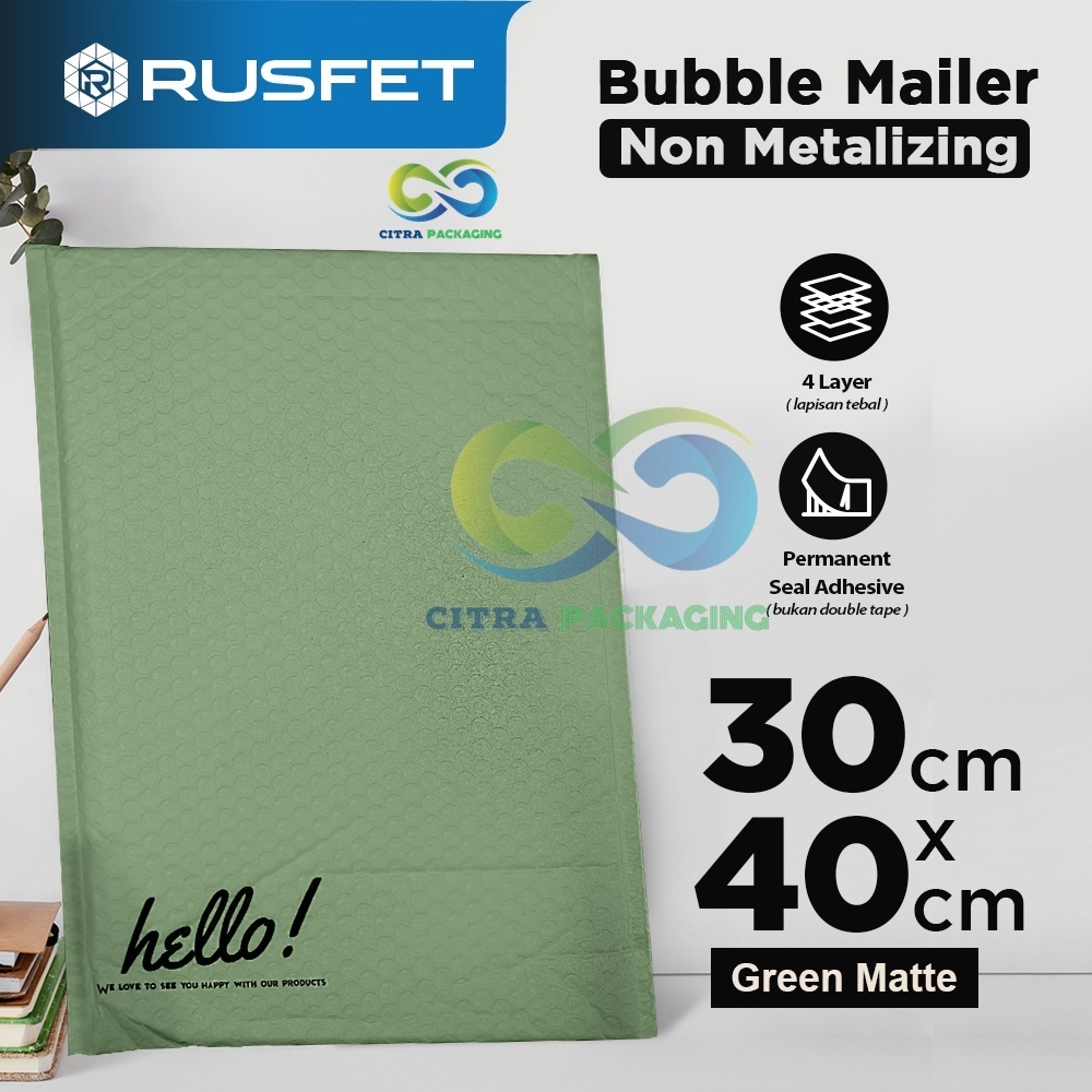 

BUBBLE MAILER 30 X 40 CM GREEN MATTE / AMPLOP BUBBLE PACKING PREMIUM