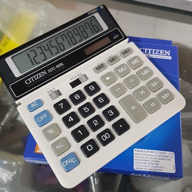 

Kalkulator 12 Digit Calculator Alat Hitung Citizen SDC 868L