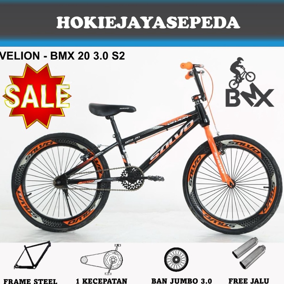 Modern Sepeda BMX 2 VELION  SAO Ban 2 x 3 dan 24 untuk anak 9 tahun sampai remaja BONUS JALU