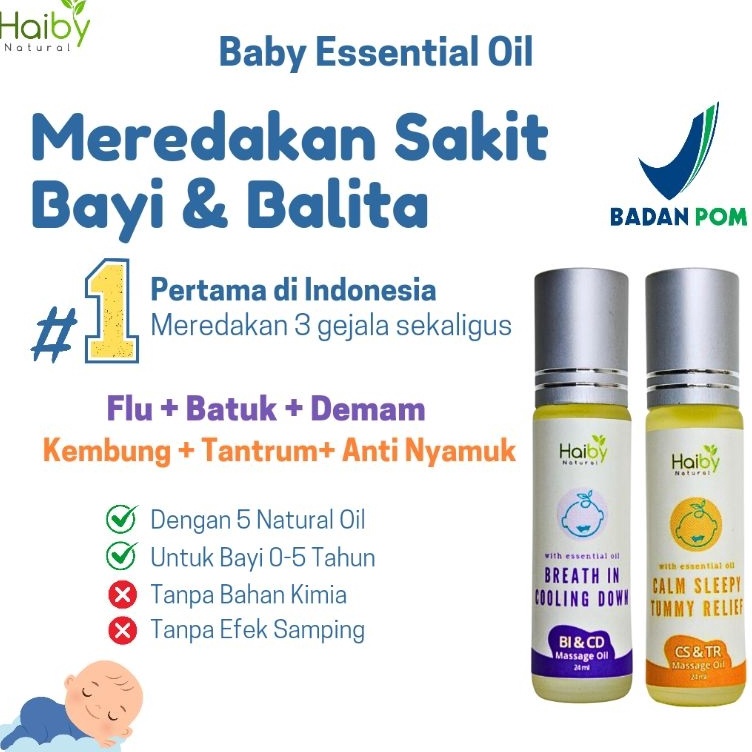 

Produk BABY KIDS ESSENTIAL OIL Natural massage oil HAIBY all variant Bpom Flu Batuk Demam Tantrum Kembung Anti Nyamuk Bapil colic kolik not cessa cesa beryla chio bebio sibaim kukila moell moel bayi anak transpulmin vicks caplang jhonson my baby