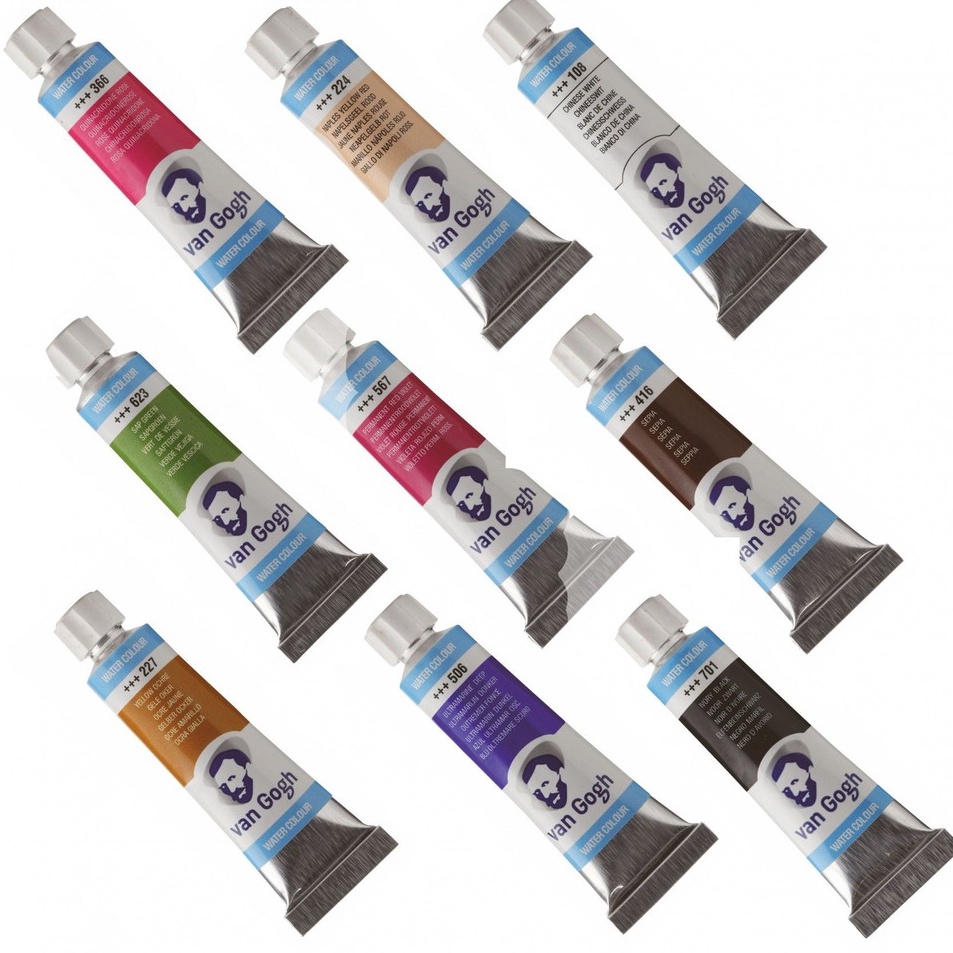 

Trendy VAN GOGH WATERCOLOUR TUBE 1ML SERIES 2 brownbluegreenblackgrey