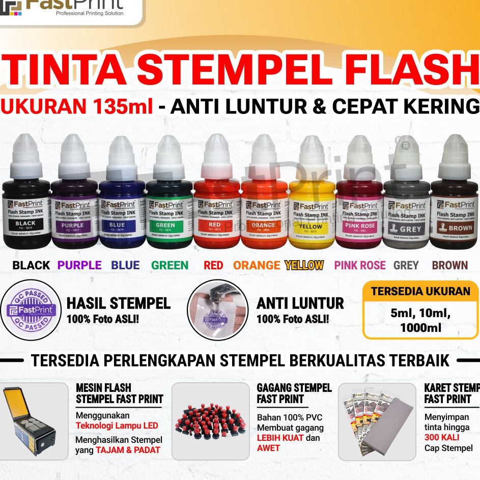 

Big Sale Fast Print Tinta Stempel Flash Ink 135 ML