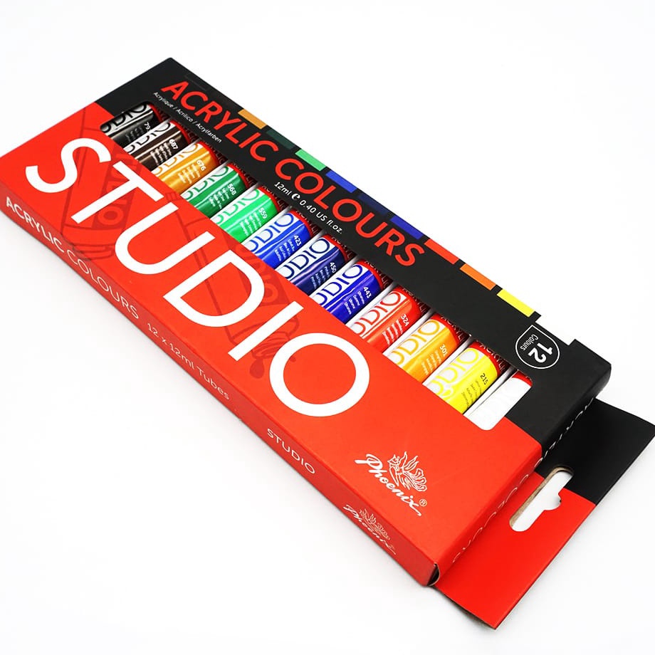 

phoenix acrylic paintcat acrylic akrilik set 12clr x 12ml