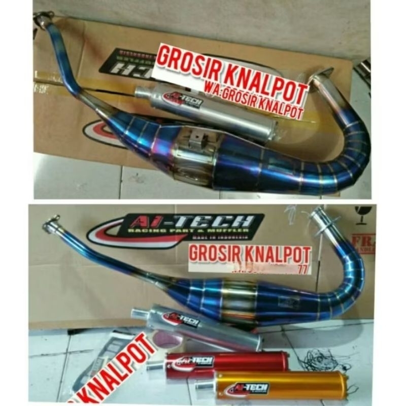 knalpot Aitech Ai Tech Original pelangi Bluemoon blue Ninja R Rr Ss model Cobra & non cobra new