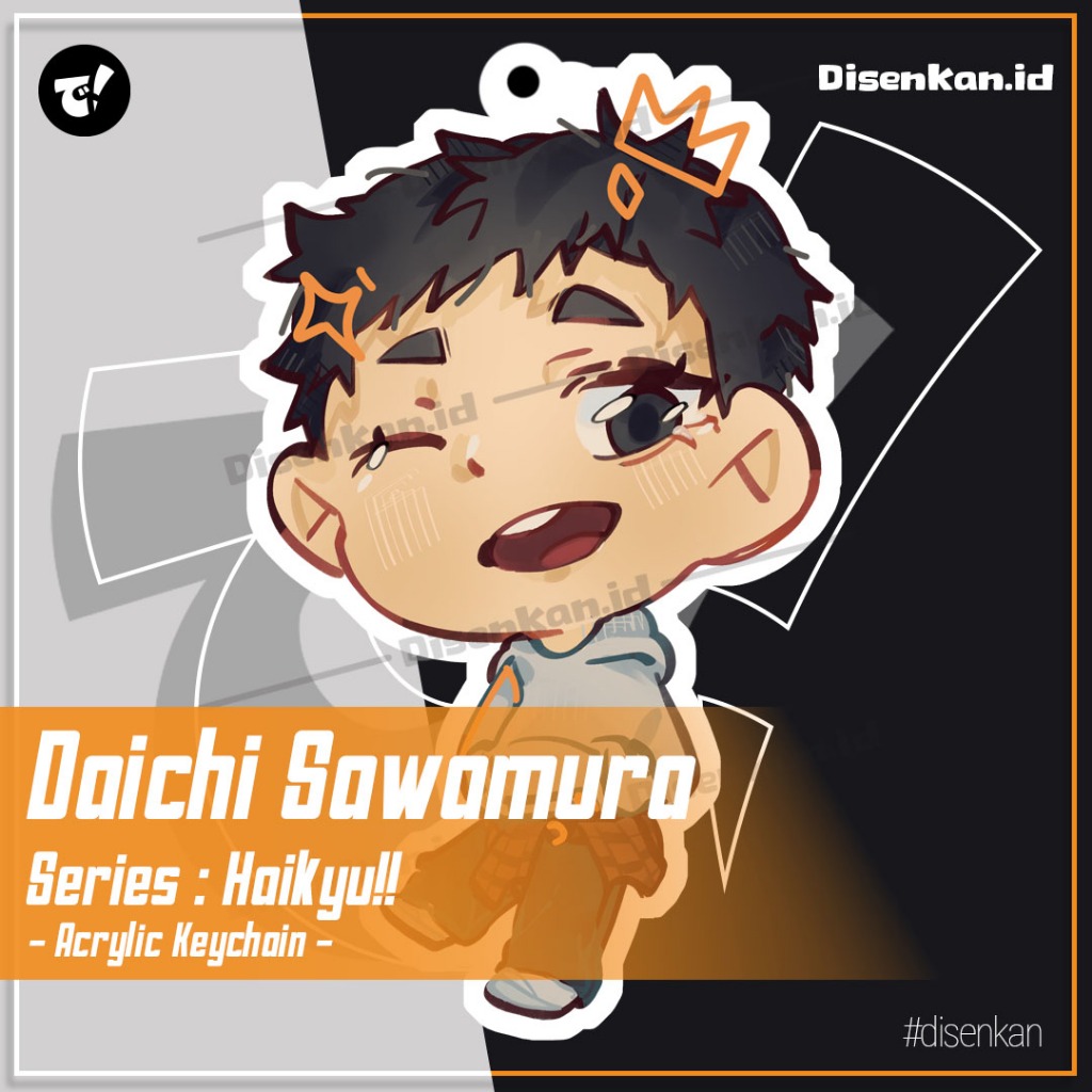 Gantungan Kunci Anime | Ganci | Gift Souvenir | Hadiah Anime | Keychain Acrylic Haikyu Karasuno - Da