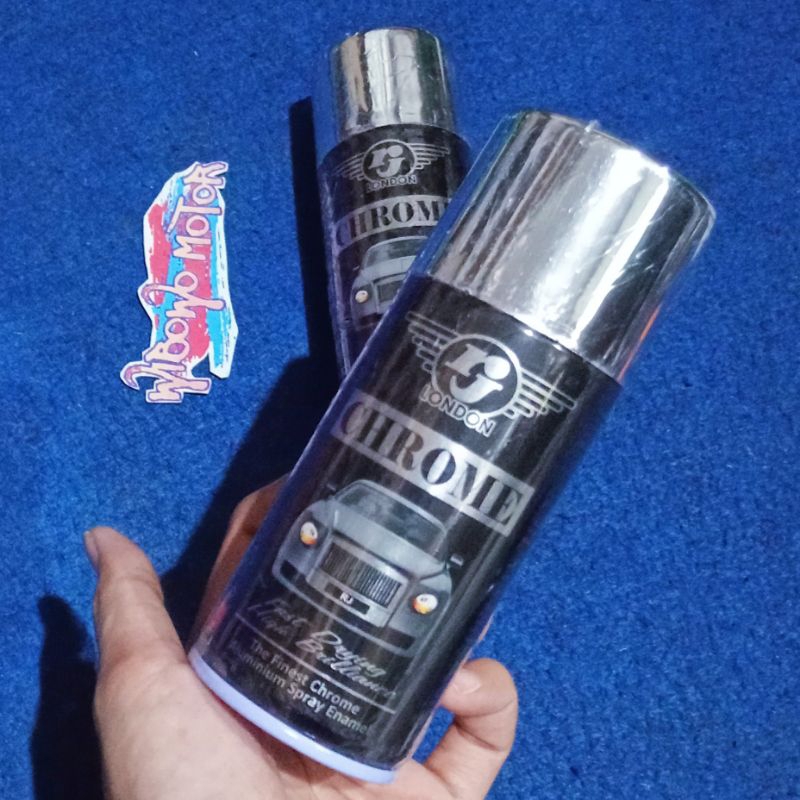 CAT SEMPROT PILOX PILOK MERK RJ LONDON WARNA CHROME KROM KRUM 150CC (KECIL)